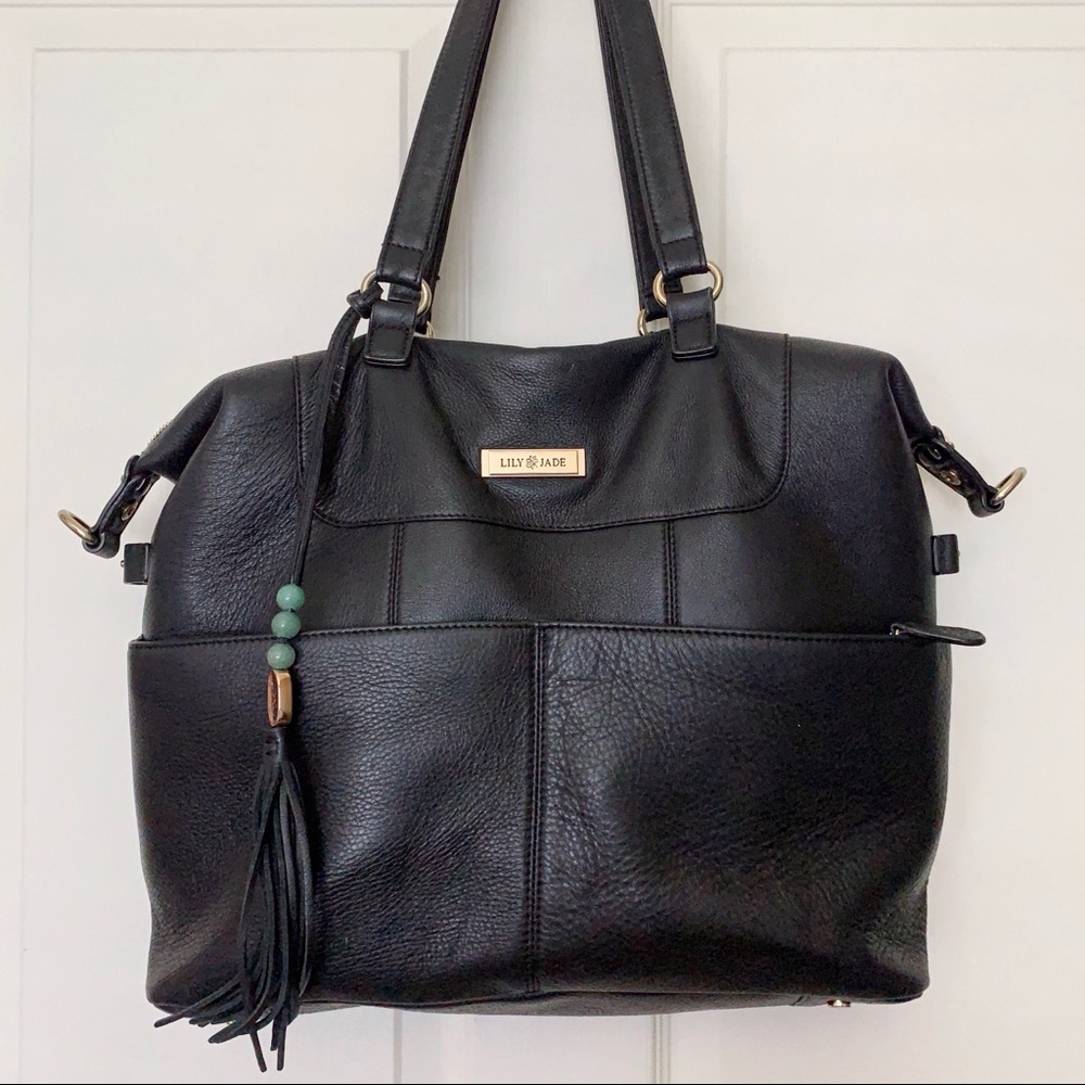 lily jade shaylee black convertible diaper bag